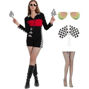 ZeroShop Womens Halloween Sexy Race Car Driver Costume Talladega Nights Day Outfits,M