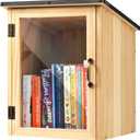 Little Library Box Outdoor, Waterproof Wooden Book Storage Cabinet for DIY, Community & School Sharing  Weatherproof Neighborhood Book Exchange for Literature, Magazines & Newspapers (13 x 11 x 17)