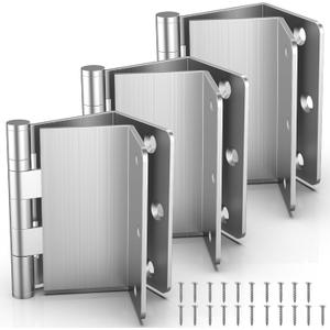 KOLET Offset Door Hinges, 3.5 Inches Expandable Door Hinges, 1/4" Radius Corner Ball Bearing Hinges, 2 Inches Widen Doorway, Smooth and Easy Installation, Brushed Nickel, 3 Packs