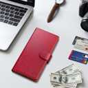 Wallet Case for iPhone 16 Pro 6.3" with RFID-Blocking Credit Card Holder, PU Leather Folio Flip Cover Women Men Protective Phone Case Compatible with Apple 16 Pro, Red