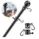 Flag Pole for Outside House  5ft Heavy Duty Stainless Steel Flag Pole Kit, Tangle Free Spinning Flagpole Holder For Outdoor Porch Residential Decoration  Black