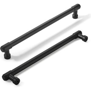 khtumeware 6 Pack Matte Black Cabinet Pulls 8 Inch(203mm) Hole Centers Kitchen Cabinet Handles Cabinet Hardware Kitchen Handles for Cabinets Cupboard Handles Drawer Pulls