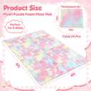 24 Pcs Pastel Faux Fur Floor Tiles, 11.8 x 11.8 in Puzzle Girls Play Soft Tiles, 1.5 Inch Shaggy Square, EVA Foam Floor Mat for Nursery, Playroom, Bedroom, Toddler Room, Daycare