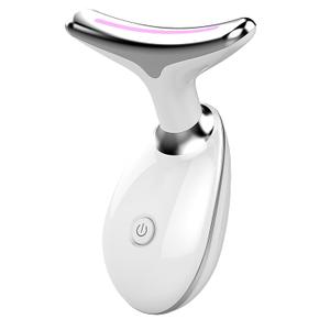 3-in-1 LED Facial Sculptor, 7 Color Face and Neck Massager Light Therapy for Skin Care, Firming, Smoothing (White)