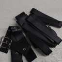 Thigh Holster for Women, Adjustable PU Leather Leg Holster and Belt Gun Holster Halloween Cosplay Policewoman Costume (Black)