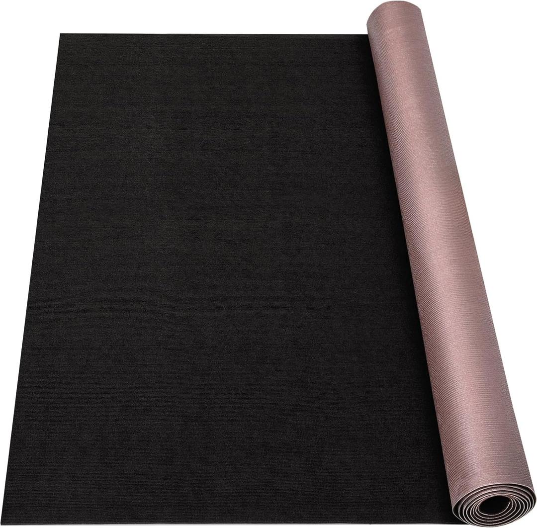 Marine Carpet,6 FT x 23 FT Black Indoor Outdoor Carpet 0.2" Thick Boat Carpet with Water-Proof TPE Backing, Non-Slide Outdoor Marine Carpet Roll for Home, Patio, Porch, Deck