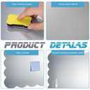 Lincia Magnetic Board for Wall 24 x 36 Inch Large Scalloped Frameless Steel Magnet Bulletin Board Metal Panel for Display Travel Souvenir Dry Erase Memo Home Office with Screw Mount Hardware