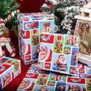 2 x Vnaaem Funny Christmas Wrapping Paper Roll - Xmas Santa Claus, Reindeer, Nutcracker, Snowman Design Gift Wrap for Holiday Party Celebration, DIY Craft - 17 In X 20 Ft(Total 28.5sq.ft)