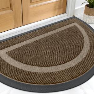 OLANLY Half Circle Front Door Mat Outside 71x47 All-Season Rubber Doormat