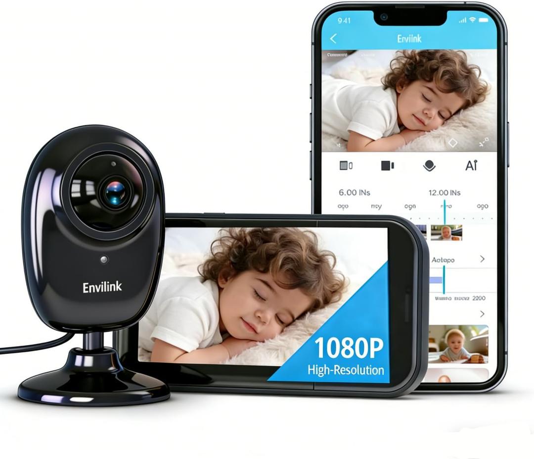 No WiFi Baby Monitor, 1080P High Definition Screen, Baby Monitor with Camera and Audio, Night Vision, 2-Way Talk, VOX, 5 Lullabies, 1200ft Long Range 2.8" LCD Display for Home Use