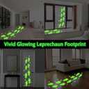 10 x St. Patricks Day Luminous Leprechaun Footprints Glow in The Dark Paddys Decals Stickers Shamrock Gold Coin Saint St Pattys Day Party Decorations Classroom Floor Window Green Decals