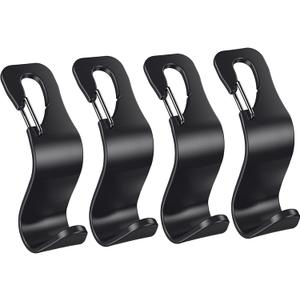 4 Pack Car Back Seat Headrest Hook Hanger for Purse Grocery Bag Handbag Hat