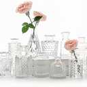 SUPMIND 12pcs Glass Bud Vase Set, Small Clear Flower Vases for Centerpieces in Bulk, Mini Vintage Vase for Wedding, Home,Table Decoration