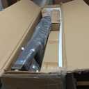 Nathan James Cohen Mid-Century Modern Leather Bar Stool, Counter Height Chair in Solid Wood Frame with Footrest and Woven Leather Back for Kitchen, Black