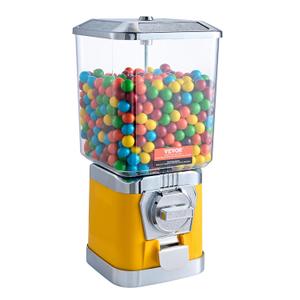 VEVOR Vending Machine, Classic Gumball Bank, Huge Load Capacity Candy Gumball Machine, Mini Vending Machines, Gumball Dispenser Machine for Kids, Perfect for (1 Count (Pack of 1), Yellow)