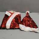 2 Pieces 32 Inch Christmas Red Glitter Tree Skirt and Santa Hat Tree Topper Elegant Washable Xams Skirt for Christmas Decoration Winter Holiday Party Supplies