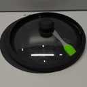 Glass Microwave Cover for Food 10.5 Inch Microwave Splatter Cover With Easy Grip Meteorite Shape Handle Microwave Cover Glass Guard Lid Vented Edge Plate Cover for Heating Food (Black)