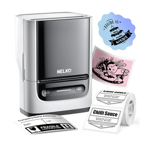 Nelko Label Maker Machine with Tape, PM220 Bluetooth Label Printer, 2 Inch Portable Thermal Printer for Small Business, Address, Logo, Clothing, Sticker Printer for iOS, Android & PC, White