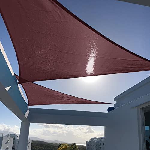 SUNNY GUARD Sun Shade Sail 16'x16'x23' Triangle Brown UV Block Sunshade for Backyard Yard Deck Patio Garden Outdoor Activities and Facility(We Make Custom Size)