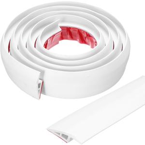 MECCANIXITY Floor Transition Strip Self Adhesive, 2m/6.6ft Laminate Door Transition Strips Carpet Edging Strip for Carpet Doorways Joining Floor Gaps Fit for 10mm Height, White