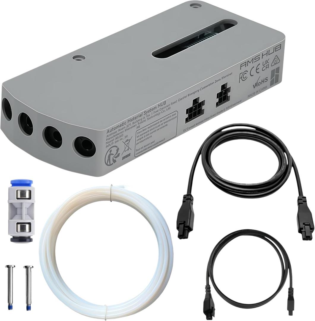 4-in-1 AMS Filament Buffer Hub for Bambu Lab 3D Printers, Compatible with X1, P1P, P1S, H2D, AMS, AMS 2 Pro & AMS HT, Supports Up to 16 Colors with 4 AMS Units