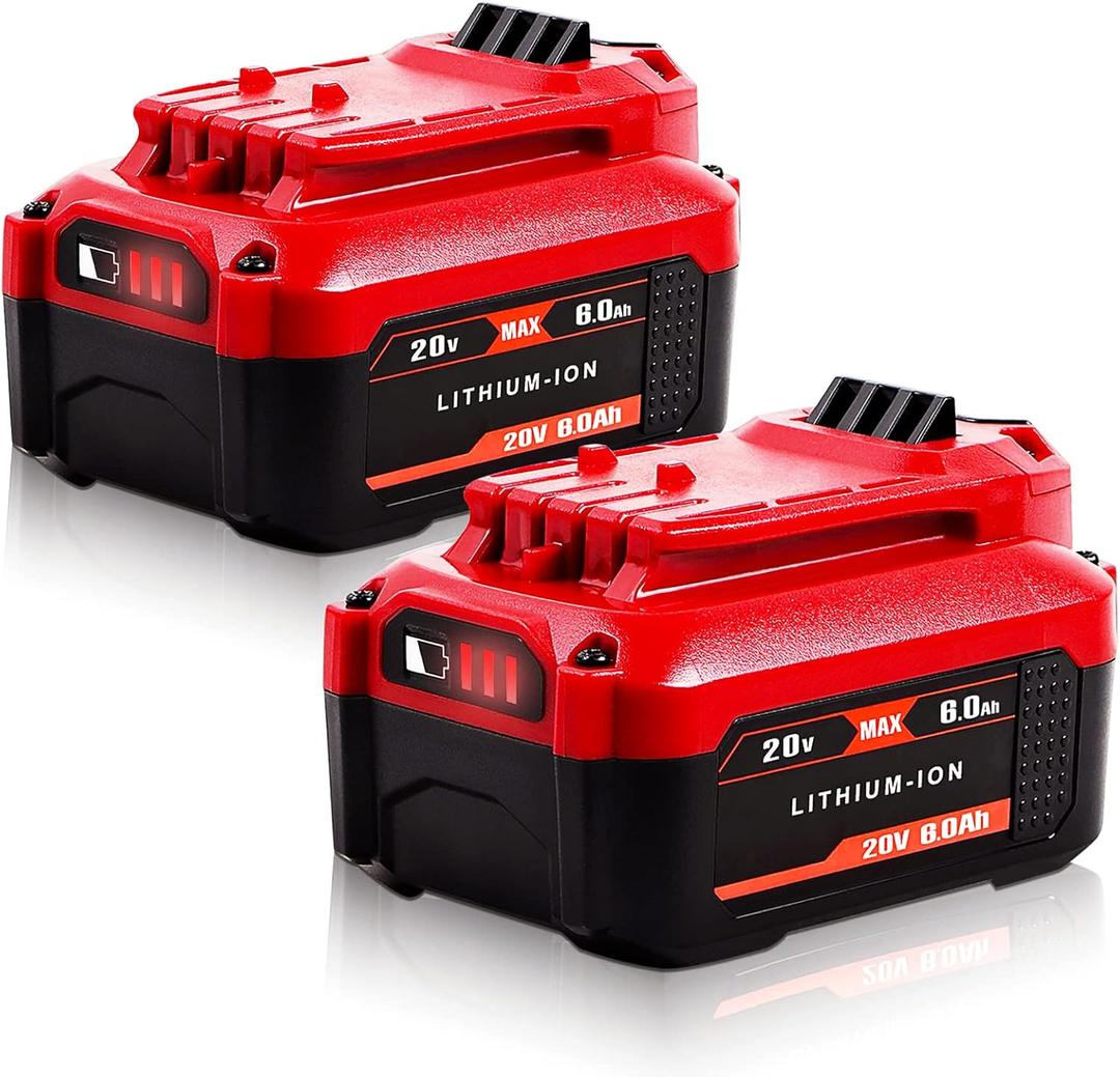 【Upgrade】 2Pack 20V 6.0Ah Replacement Battery for Craftsman 20V Battery V20 Lithium ion for CMCB205 CMCB204 CMCB206 CMCB202 CMCB201 20V Cordless Power Tools Craftsman 20V Battery