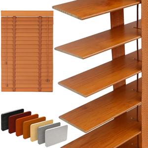 2" Slats Wood Blinds for Indoor Windows: Solid Wooden Blackout Blinds & Shades,Black Out Privacy Horizontal Blinds for Home Bedroom Bathroom Living Room Windows and Doors 23" WX48 H Light Brown