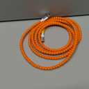 USB A to USB C Cable 6FT,Beaded Phone Charger Cord for iPhone 17 16 Pro Max 16e 15 Car Play,Type C Cute Car Charger Charging Cord for iPad 10 11/Samsung S26 S25 Ultra/Pixel/Android Girls Women,Orange