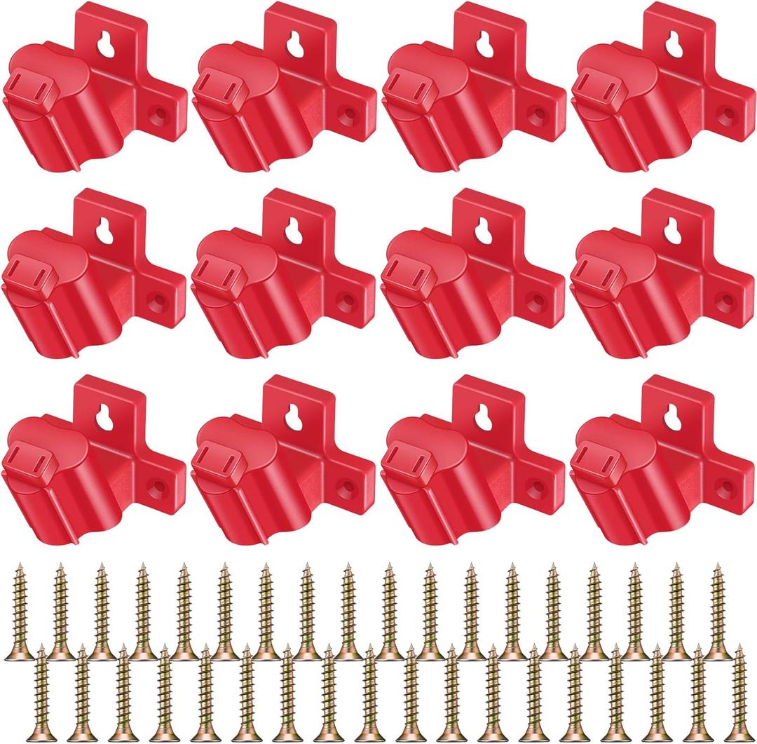12 Packs Tool Holder Mount Drill Tool Hanger Compatible with Milwaukee M12 12V Wall Mount Drill Organizer Utility Storage Rack