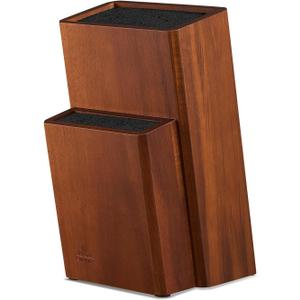 ENOKING Universal Knife Block without Knives, Acacia Wood Knife Holder/Knife Organizer with Removable Plastic Bristles for Kitchen Counter Knife Storage Rack