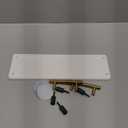 1Pc Water Absorbing Stone Drying Tray for Kitchen Counter, Decorative Organizer for Kitchen Counter, White Gold Sink Tray, Stone Drying Mat, Instant Dry Sink Caddy (White & Gold Handle, Small)