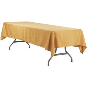 Elegant Gold Economy Polyester Rectangular Tablecloth - 60"x120" (1 Pc.), Durable Fabric & Vibrant Color - Perfect For Weddings, Events & Everyday Use