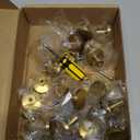 Ravinte 25 Pack Solid Knobs Kitchen Cabinet Round Pulls Dresser Handles Gold Cupboard Hardware Brushed Brass Door Drawer Knobs