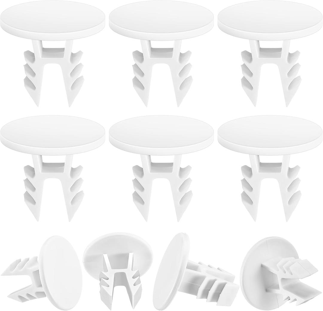 10 Pieces Plastic Closet Rod End Caps Closet Rod Hang Bar Sealing Plug Brackets Endcaps Accessories(White)