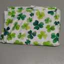 Horaldaily St. Patrick's Day Tablecloth 60104 Inch Rectangular, Cute Watercolor Lucky Shamrock Washable Seasonal Table Cover for Party Picnic Dinner Decor (White)