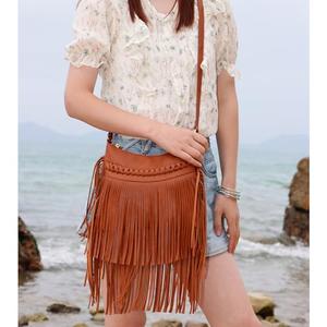Oweisong Leather Fringe Purse for Women Trendy Western Tassel Crossbody Bag Vintage Hobo Black Shoulder Messenger Bag