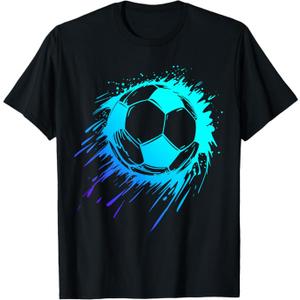 Blue Soccer Ball Soccer Player Mens Soccer Boys Soccer TShirt, S