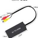 RCA to HDMI Converter, AV to HDMI Adapter Support 1080P, PAL/NTSC Compatible with WII/WII U/PS one/PS2/PS3/STB/Xbox/VHS/VCR/Blue-Ray DVD 