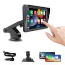 Portable Carplay Screen for Cars,Wireless Apple CarPlay and Android Auto Player, 7 Inch Touch Screen Bluetooth Hands-Free/Mirror Link/Map Navigation/Voice Control/TF Card/AUX for Cars, Trucks, SUVs