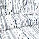 Lush Decor, Navy/White, Hygge Stripe 3 Piece Quilt Set, Full/Queen