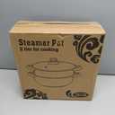 Steamer Pot for Cooking 11 inch Steamer Pot 2-tier Multipurpose 18/10 Stainless Steel Steam Pot Cookware with Lid for Vegetable, Dumpling, Stock, Sauce, Food