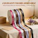 2 x 22 Yards Satin Ribbon for Gift Wrapping, Gift Wrapping Ribbon, White Ribbon for Wedding Bouquet, Fabric Ribbon for Crafts Hair Bows, Decorative Ribbon, Craft Ribbon, Birthday Christmas Ribbon
