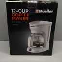 MUELLER HOME 12-Cup White Coffee Maker - Borosilicate Carafe, Auto-Off, Reusable Filter, Anti-Drip, Keep-Warm Function, Clear Water Level Window, White Kitchen Accessories
