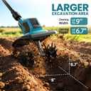 Cordless Tiller Cultivator, 360RPM Electric Garden Tiller, 2 * 3.0Ah 21V Batteries & Charger, Brushless Motor Battery Powered Garden Rototiller for Lawn/Gardening/Soil Cultivation