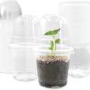 RooTrimmer Transparent Nursery Pots 3.5Inch with Humidity Domes for Seeds Starting, Clear Plastic Plant Pots with Drainage Holes (3.54Inch, 40Pcs,Clear Pots with Lids)
