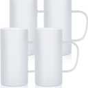 PYD Life Sublimation Glass Blanks Beer Mugs Frosted 22 OZ Coffee Tumblers Cups with Handle for Mug Tumbler Heat Press Printing UV DTF HTV DIY Projects 4 Pack