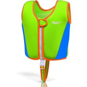 OMYAFL Toddler Swim Vest Kids Floaties Boys Girls Swim Float Jacket Buoyancy Swimwear (Green, Medium(2-4yrs/33-45lbs))