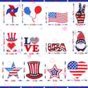 AUGSUN 12pcs Independence Day Iron on Patches 4th of July Patriotic Embroidered Sew Applique Repair Patch American Flag DIY Crafts for Clothing Jacket Jeans Pants Dress Backpack Hat Decorations Gift