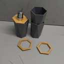 REFKIT Bamboo and Wood toiletriesBathroom Set Resin Bathroom Set Marble Storage Decoration Eight-Piece Set (Color : Grey)