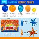 Orange and Metallic Blue Balloon Garland Arch Kit with star-printed Star Shape Balloons Birthday Backdrop for anime Dragon Cartoon hero Theme Birthday Sports Space Basketball Party Decorations